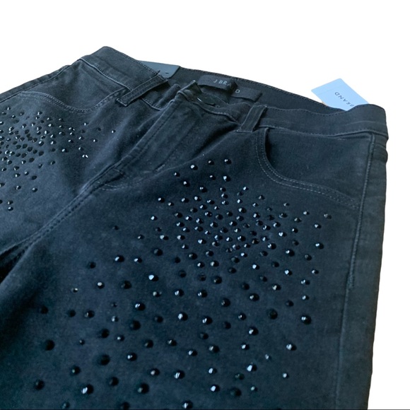 J brand Alana Black Adorned High Rise Cropped Skinny - Picture 8 of 15